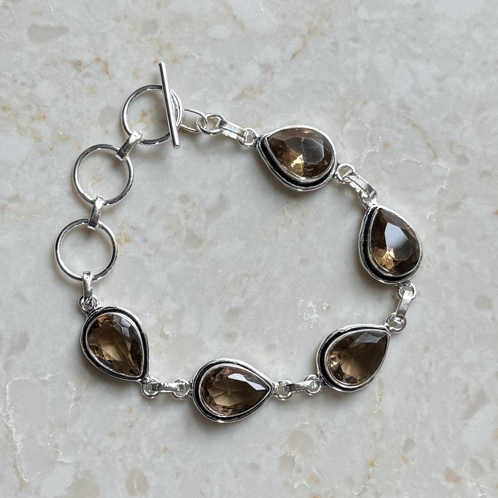 NWOT Sundance Desert Rain Bracelet, Smoky Quartz, Sterling Silver